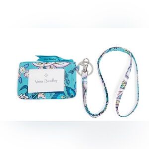 Vera Bradley Turqoise Floral ID Holder with Lanyard